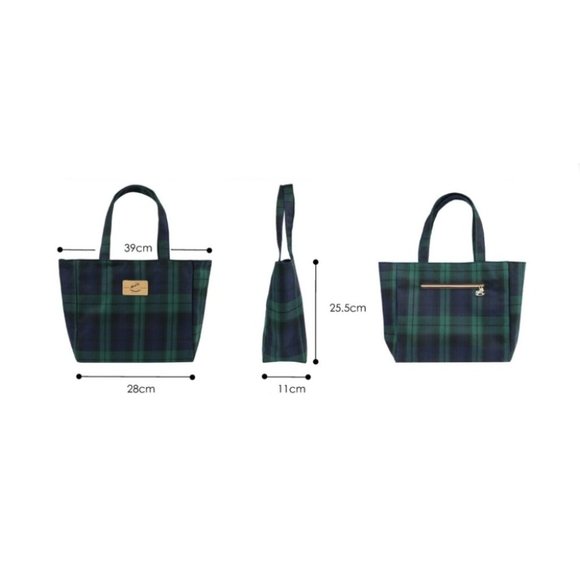 Waterproof Plaid Medium Tote Shoulder Handbag - Picture 4 of 11